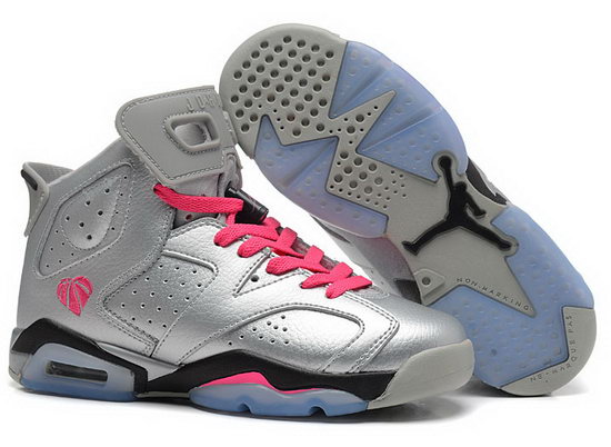 Mens & Womens (unisex) Air Jordan Retro 6 Silver Pink Discount